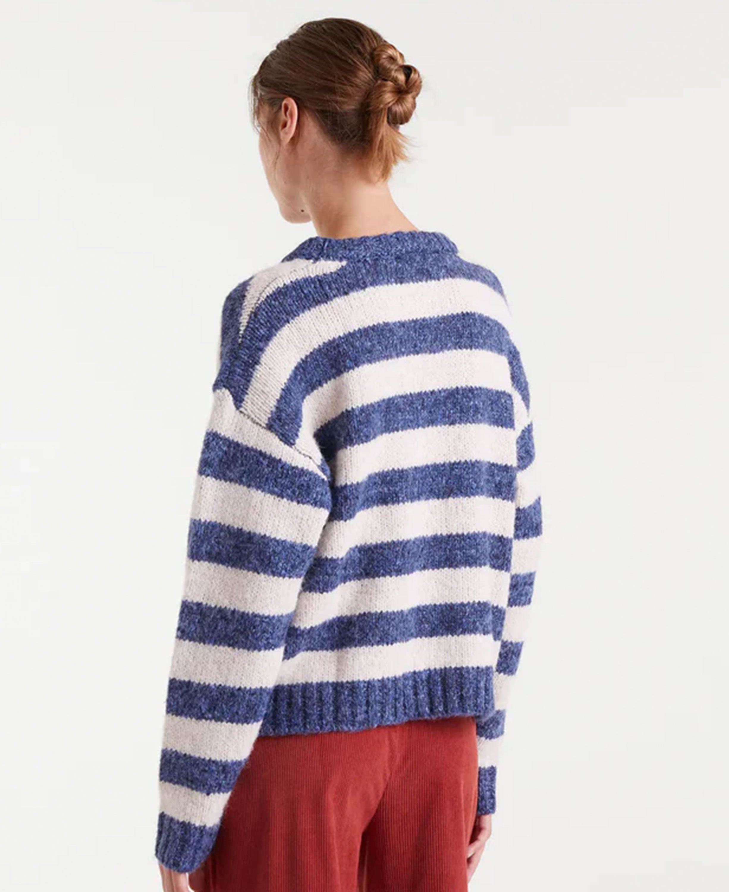 Stripe Jumper - Navy Blue &amp; White