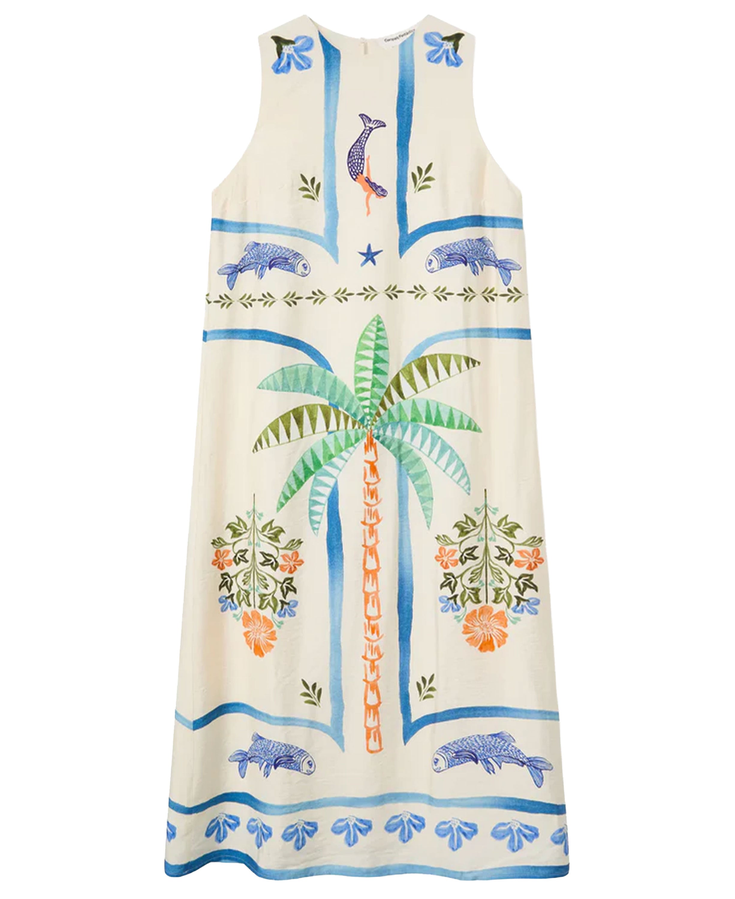 Palm And Mermaid Long Dress - Conversational