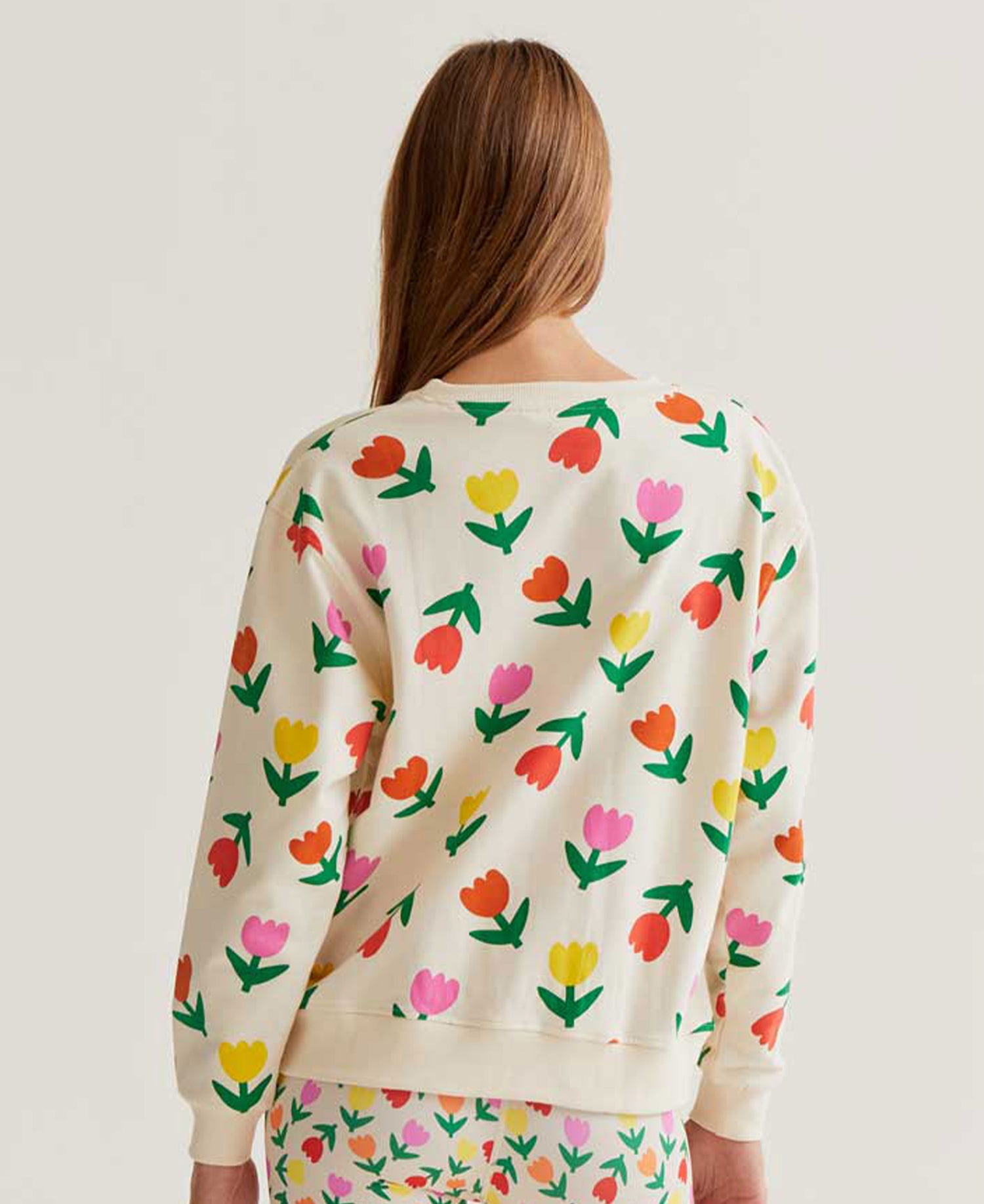 Tulips Cotton Sweatshirt - Flowers
