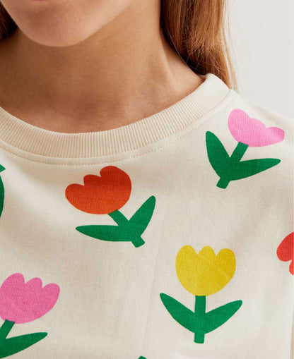 Tulips Cotton Sweatshirt - Flowers