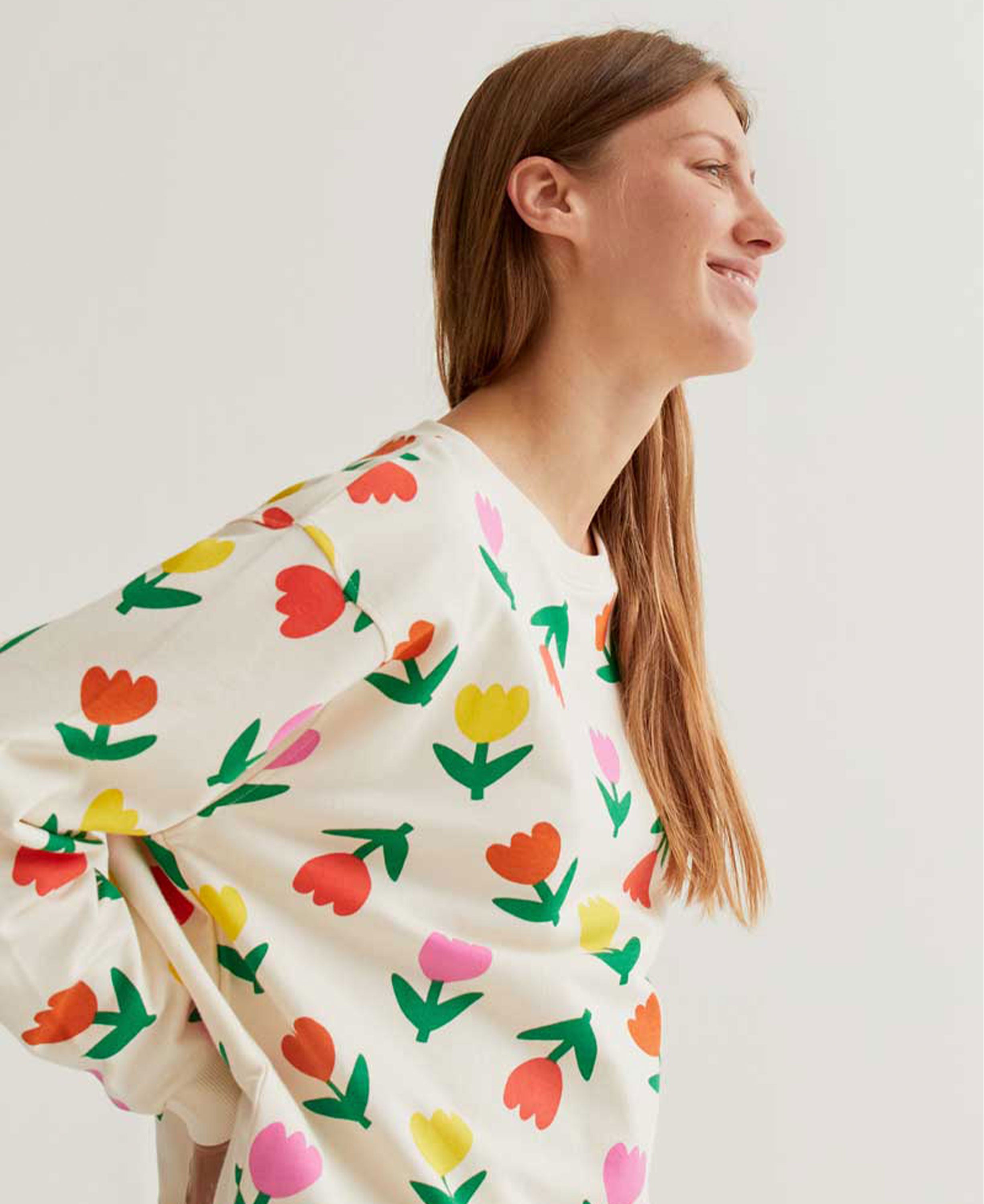 Tulips Cotton Sweatshirt - Flowers