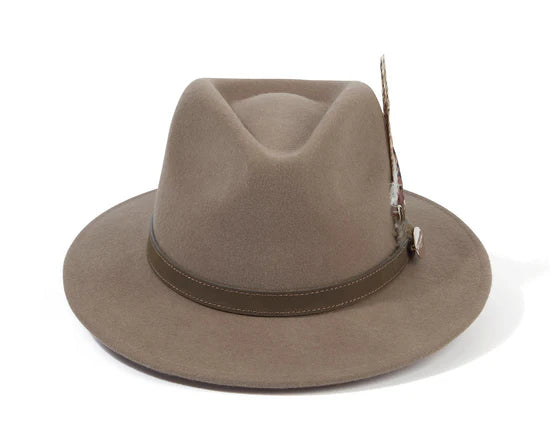The Suffolk Fedora - Taupe Bronze Feather