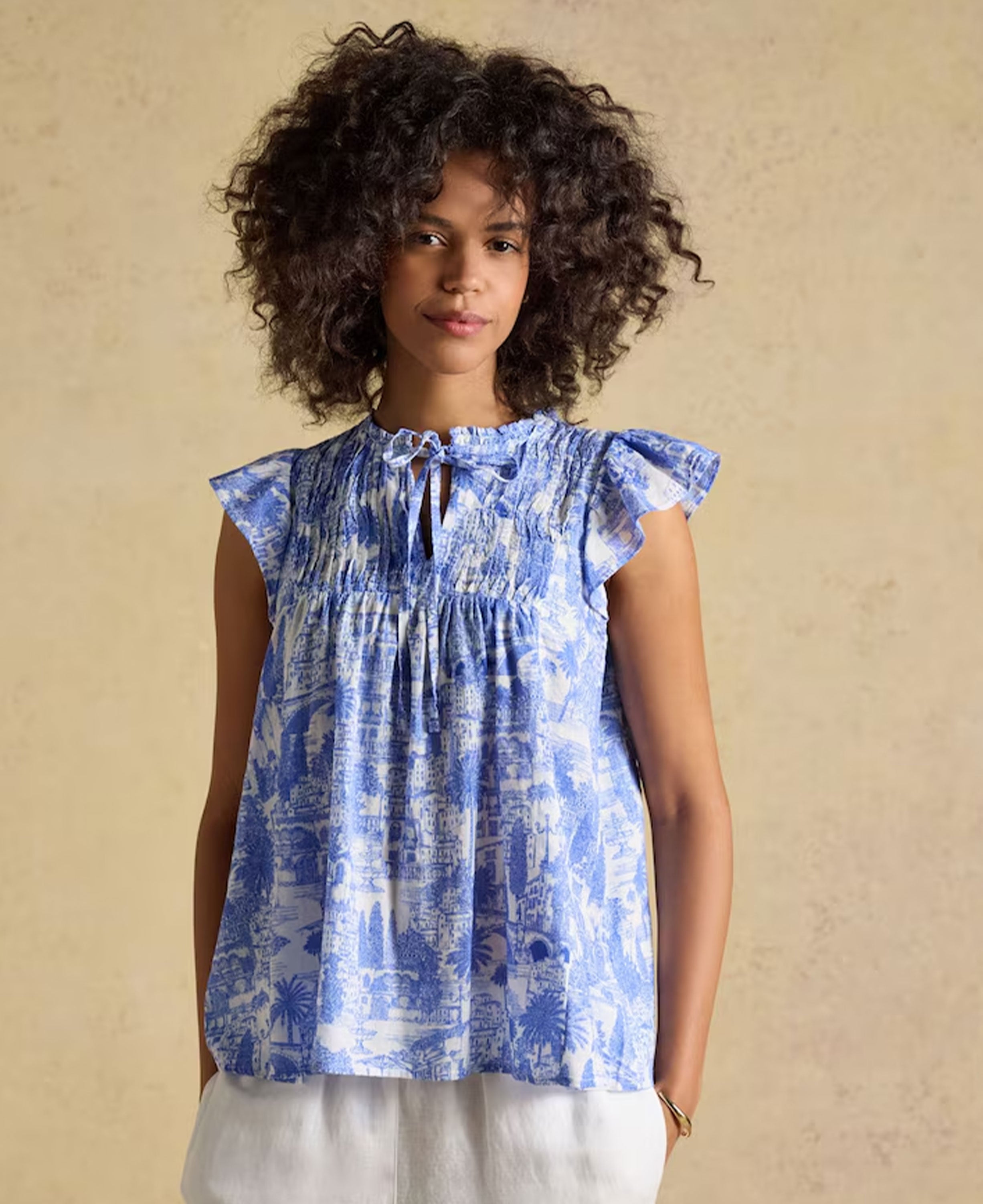 Nolan Blouse - Blue Toile