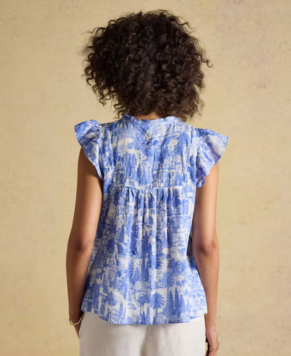 Nolan Blouse - Blue Toile