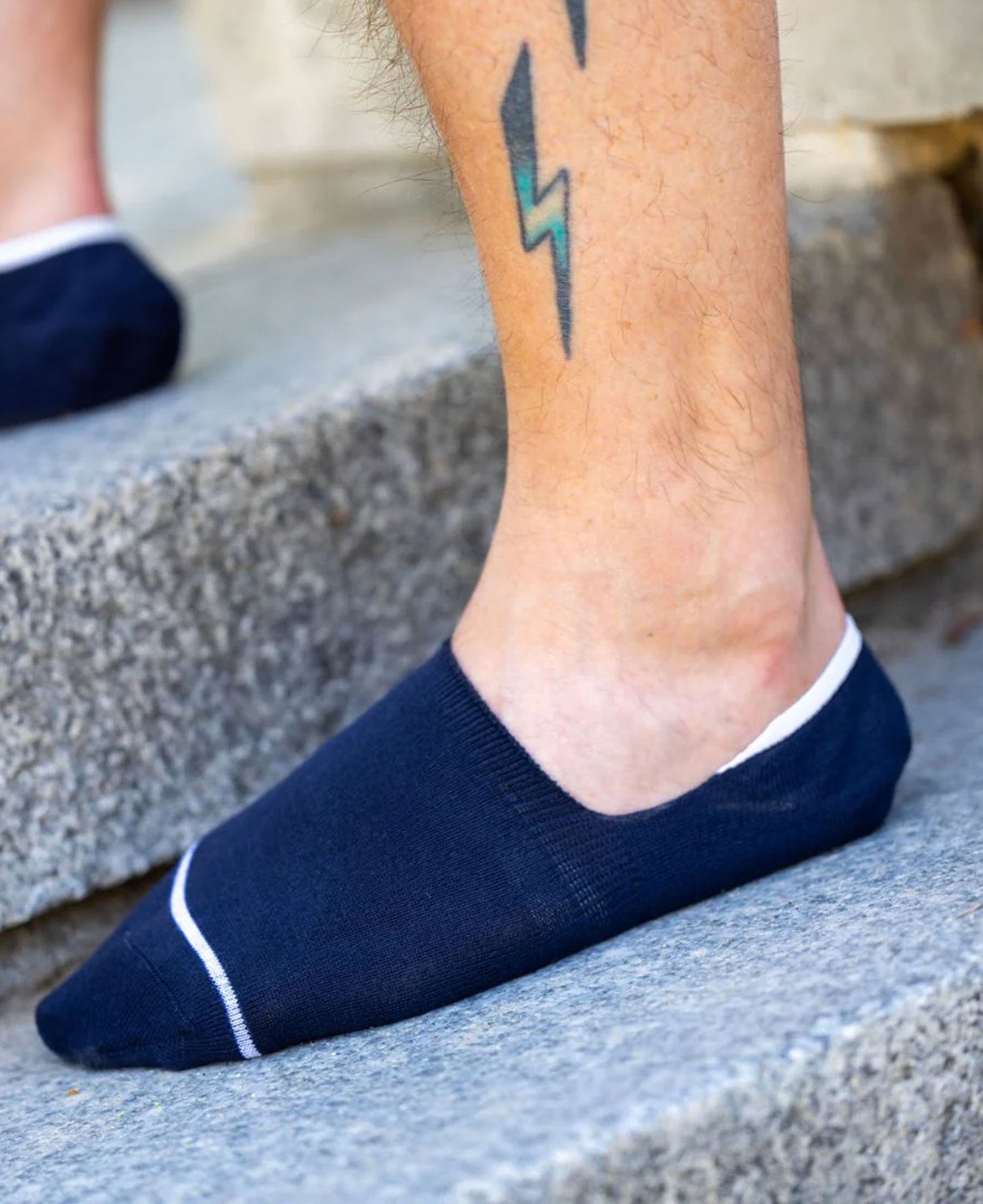 Plain No Show Socks - Navy