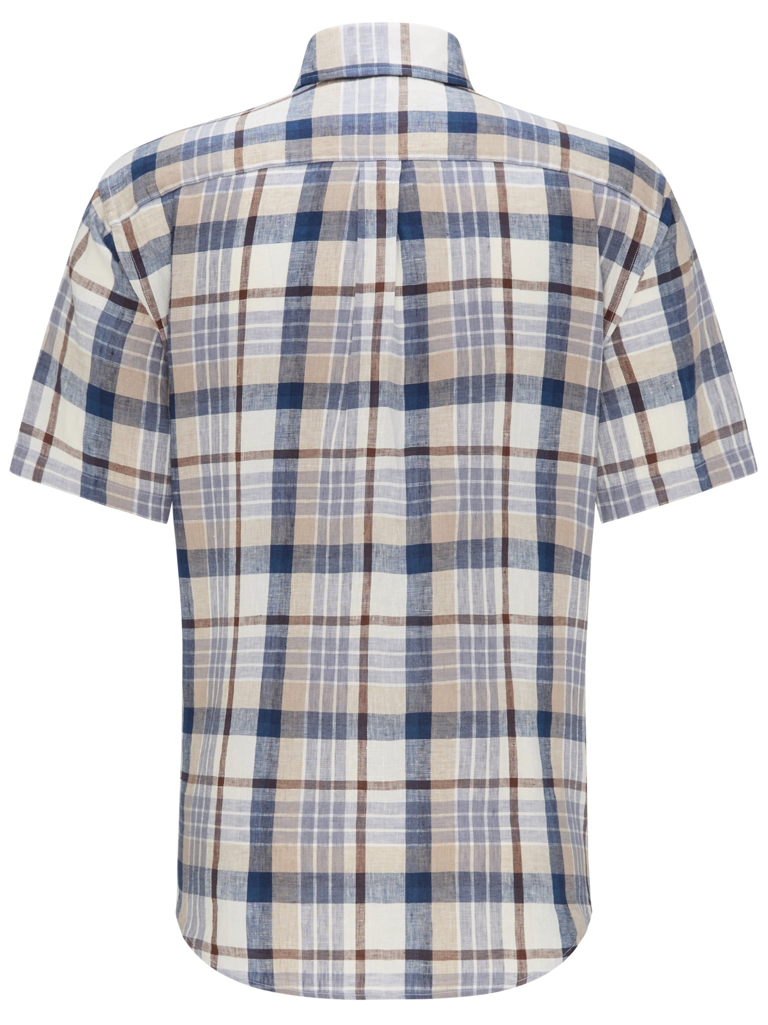 Linen Print Shirt - Taupe Madras
