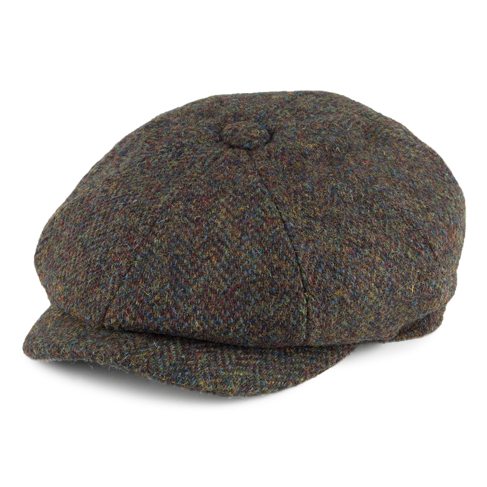 Carloway Harris Tweed Cap - Green