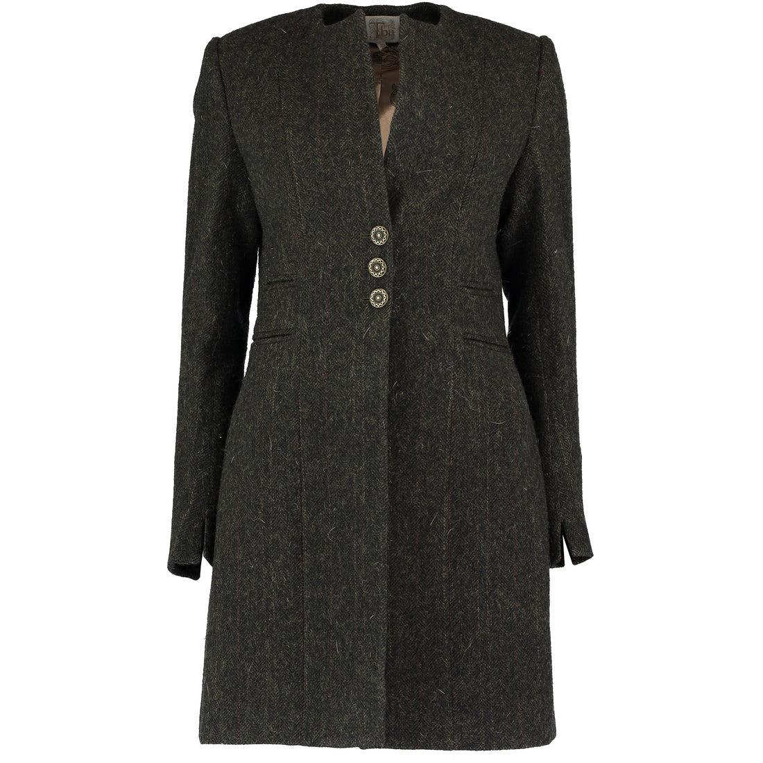 Caucasus Tweed Coat - Dark Moss