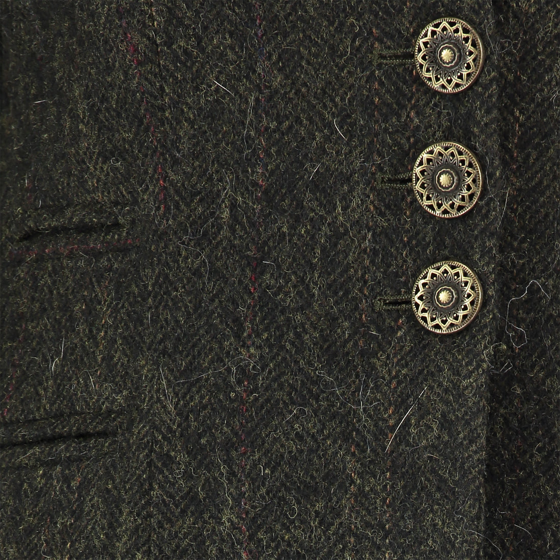 Caucasus Tweed Coat - Dark Moss