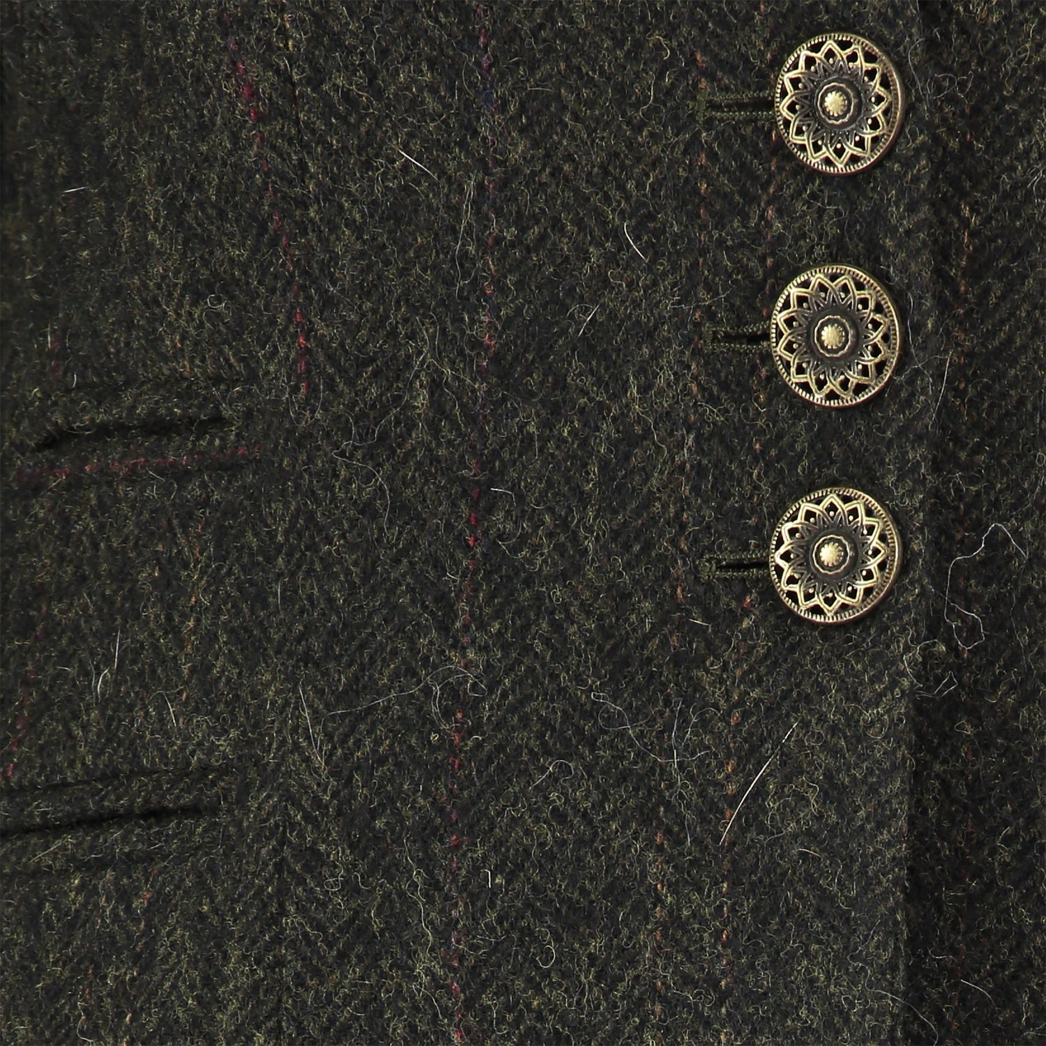Caucasus Tweed Coat - Dark Moss