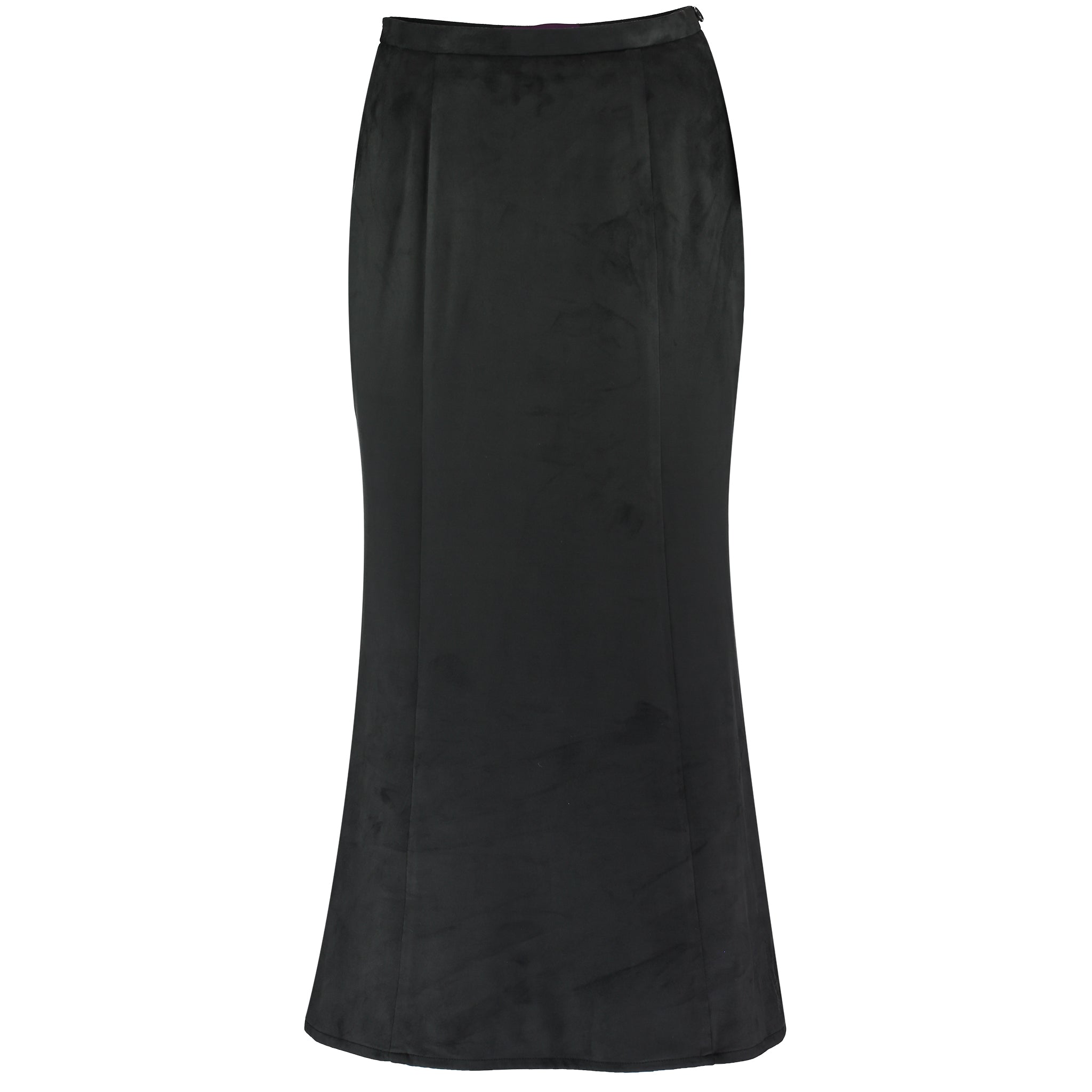 Lambourn Suede Six Panel Skirt - Charcoal