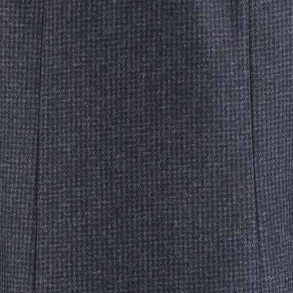 Long Tweed Panel Skirt - Navy Puppytooth
