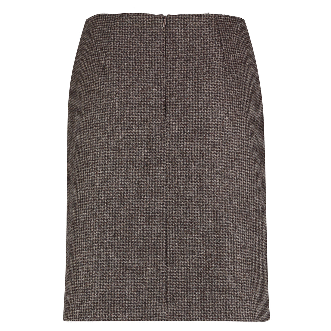 Berwick Tweed Skirt - Chocolate Puppytooth