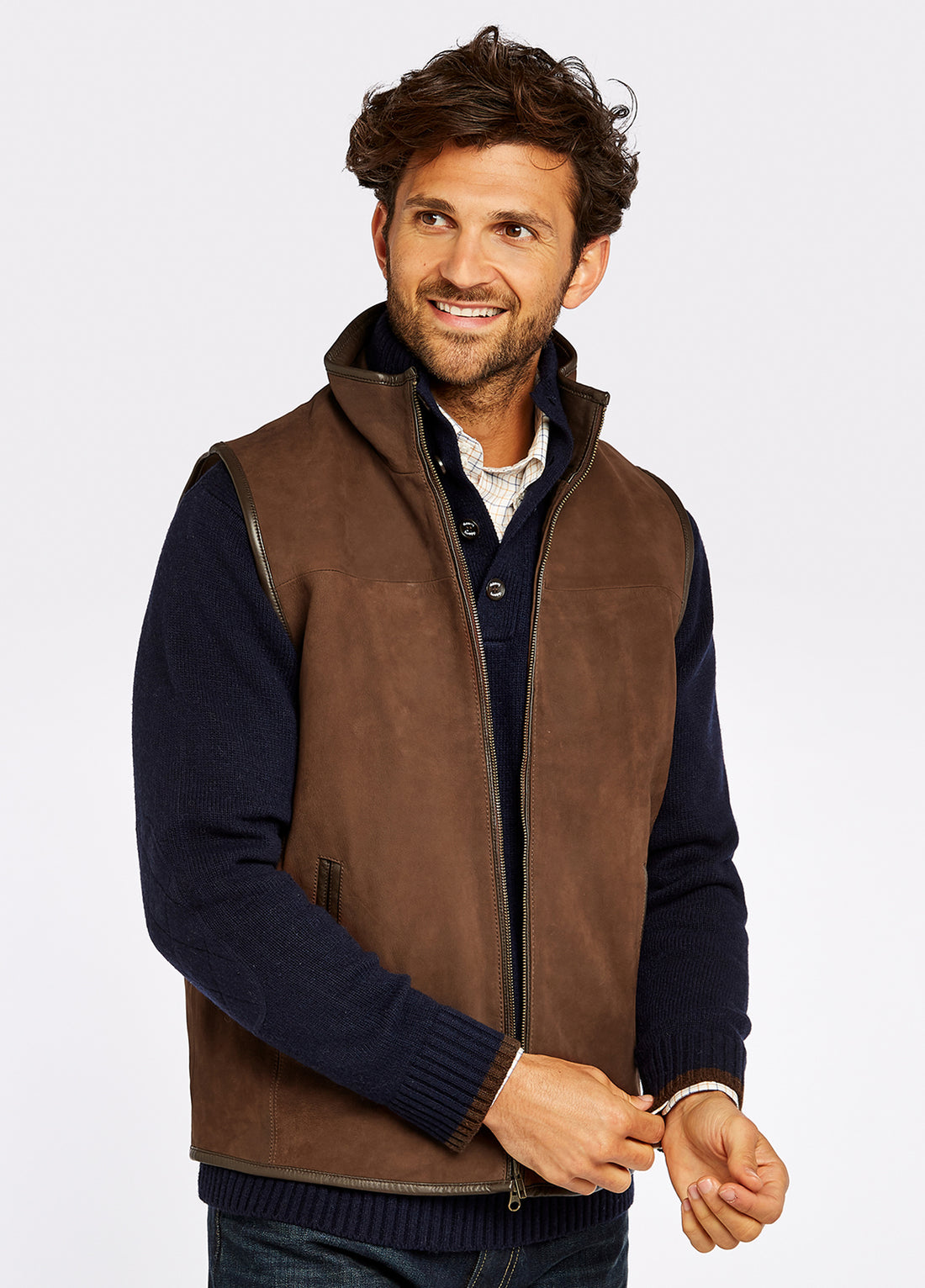 Dunhill Leather Gilet - Walnut