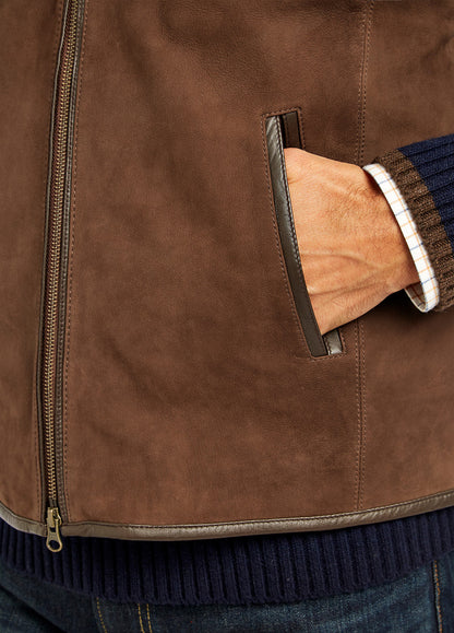 Dunhill Leather Gilet - Walnut