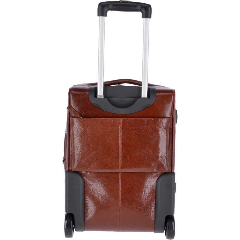 Ashwood Leather Cabin Size Weekend Trolley Bag in Brown