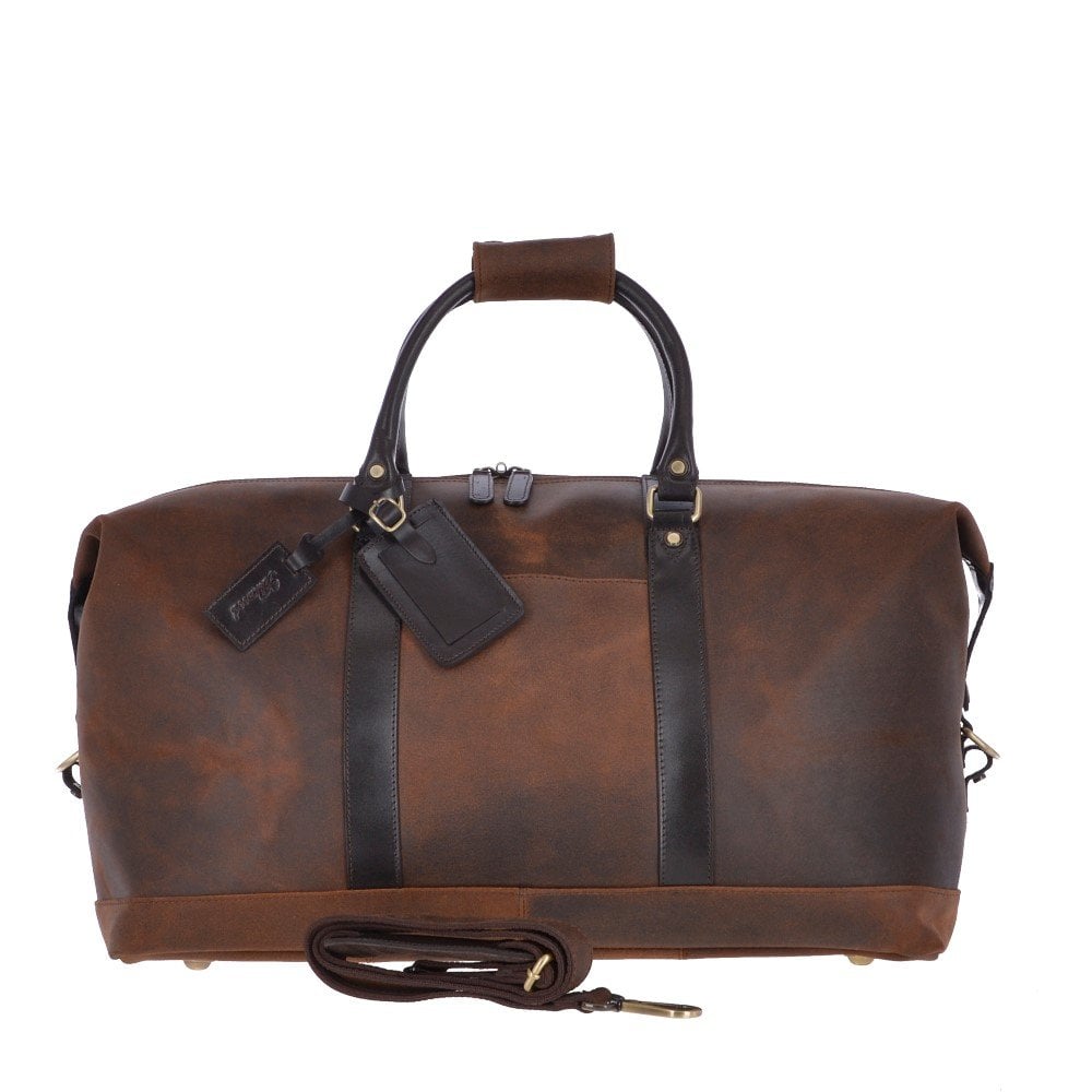 Marcus Leather Weekender Bag - Brown