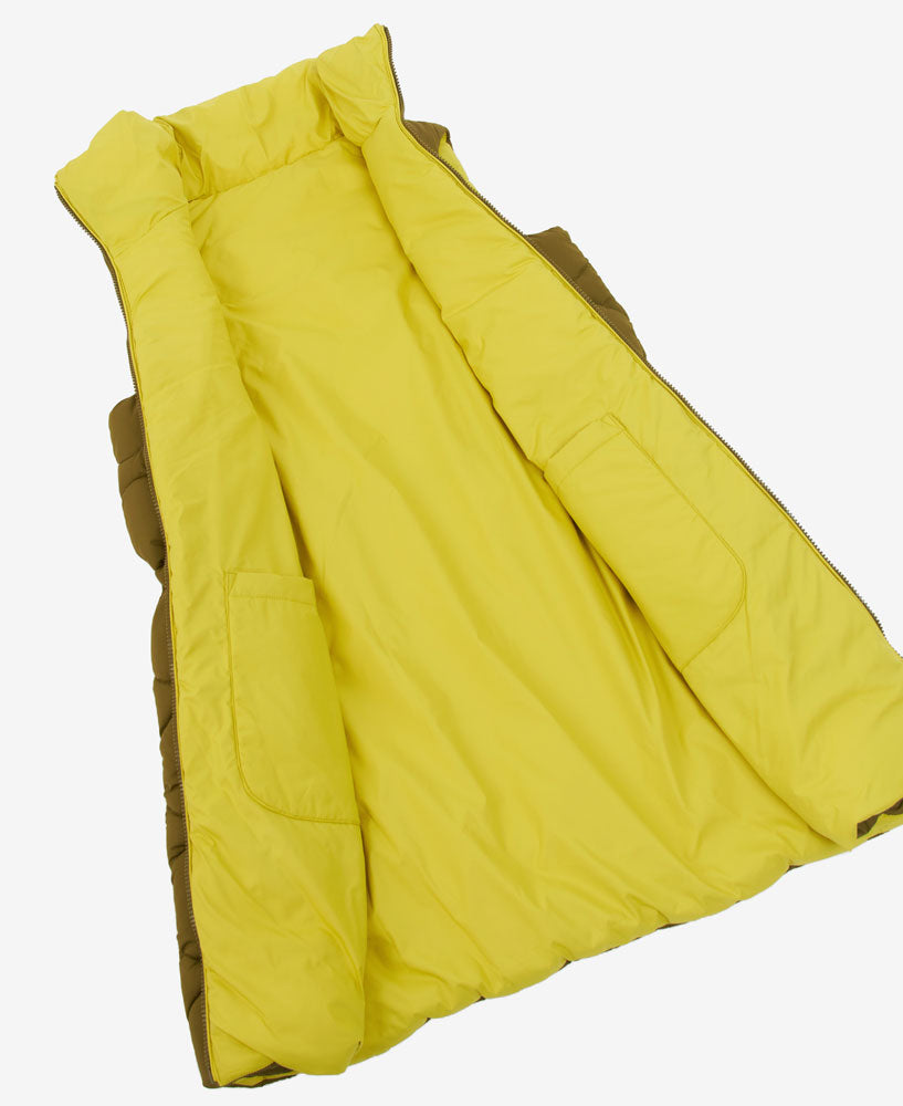 Reversible Shelly Gilet - Olive Lime/Limeade