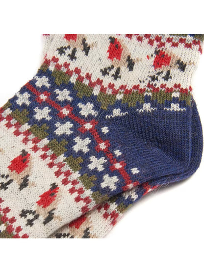 Robin Fair Isle Socks - Navy