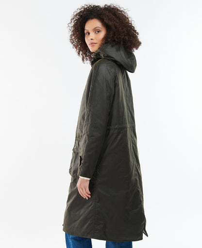 Long Cannich Wax Jacket - Olive/Classic