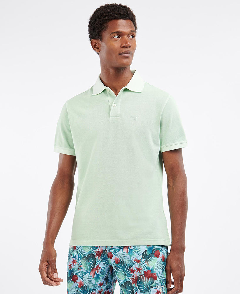 Washed Sports Polo Shirt - Dusty Mint