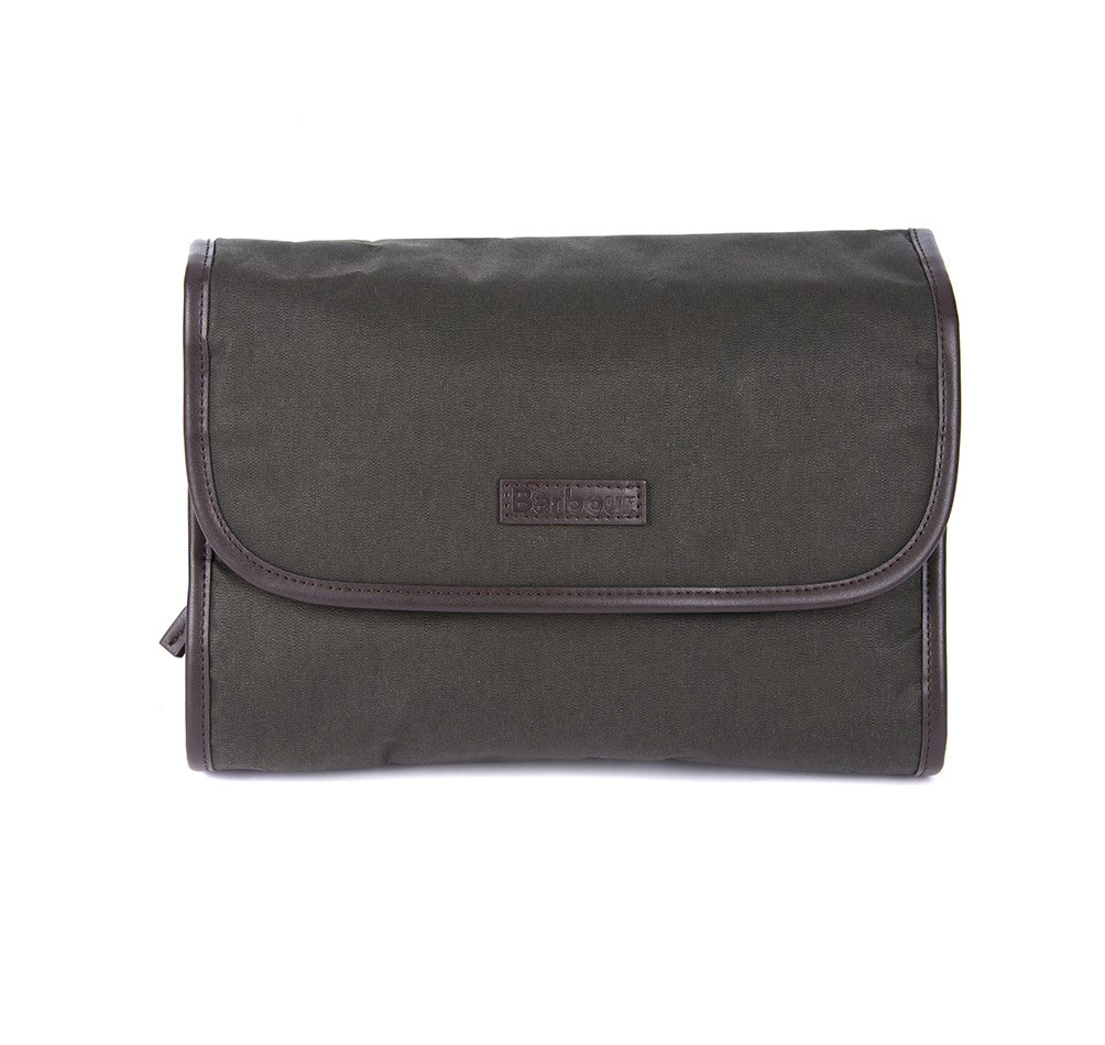 Wax Hanging Washbag - Olive