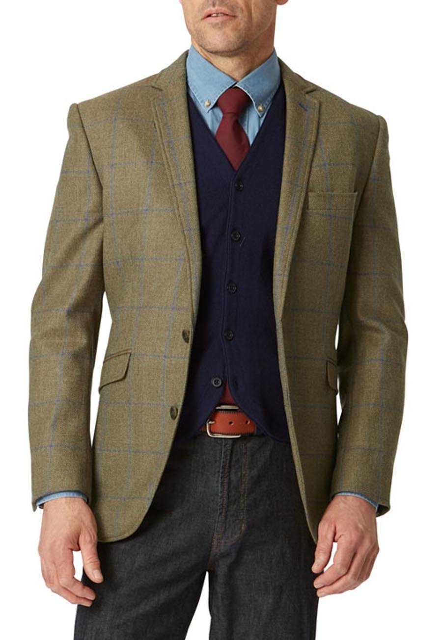 Breedon Pure New Wool Check Jacket - Fern Check