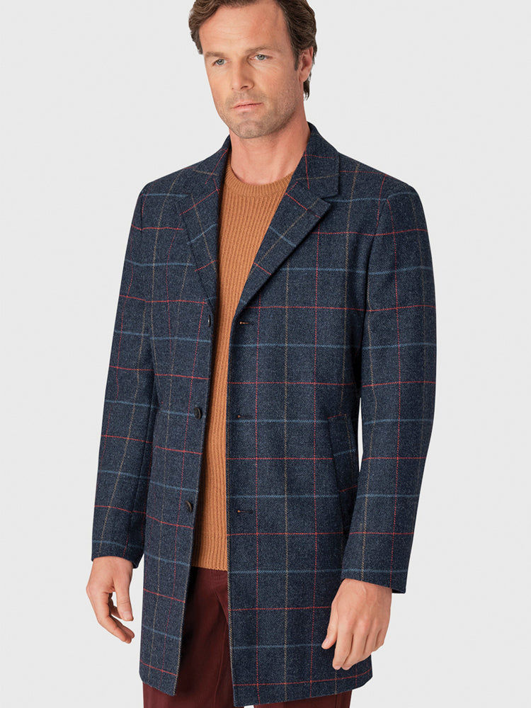 Haincliffe Overcoat - Blue Check