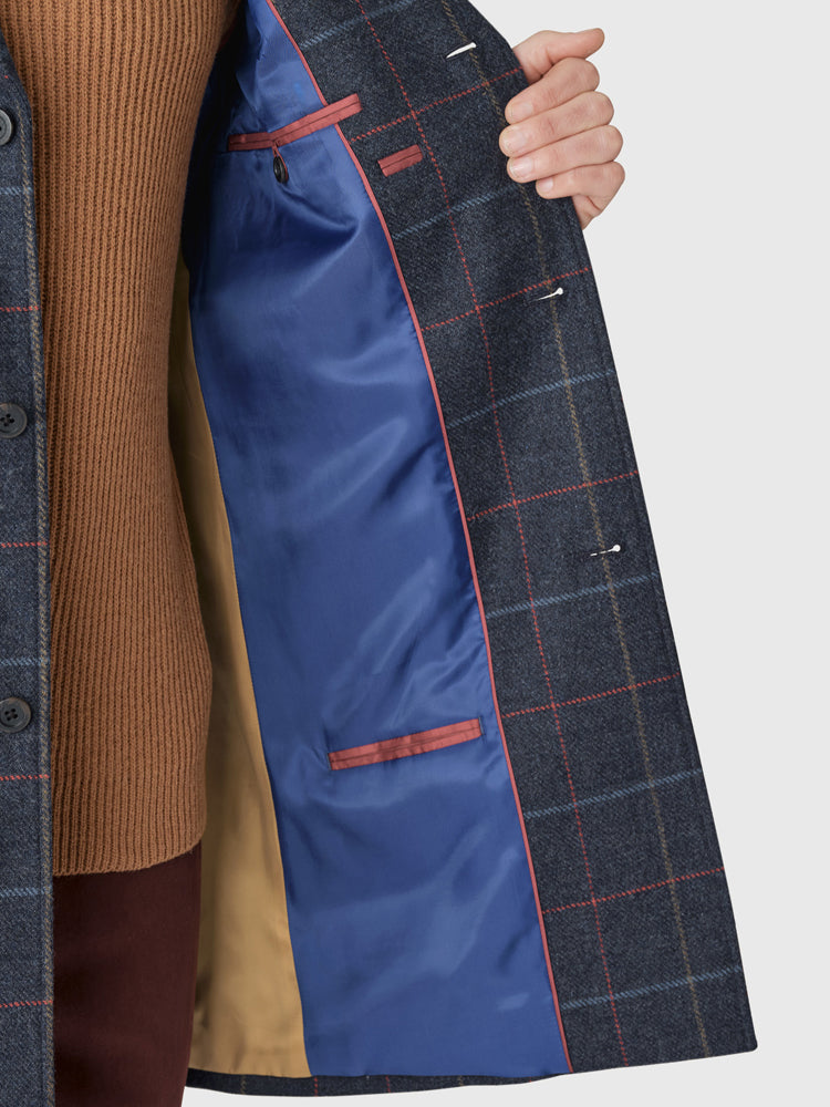 Haincliffe Overcoat - Blue Check