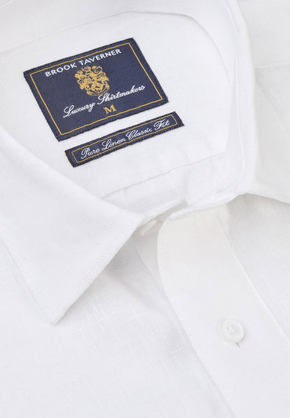 Opaque Linen Long Sleeve Popover Shirt - White