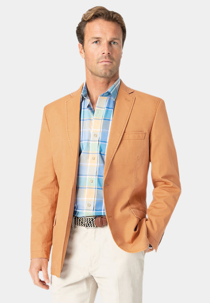 Tatton Washed Cotton Linen Jacket - Apricot