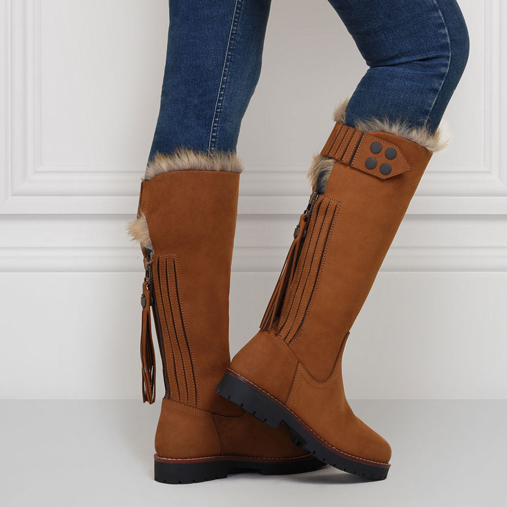 Verbier Mid-Calf Boots - Cognac Nubuck
