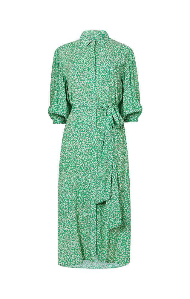 Cadie Delphine Drape Shirt Dress - Poise Green