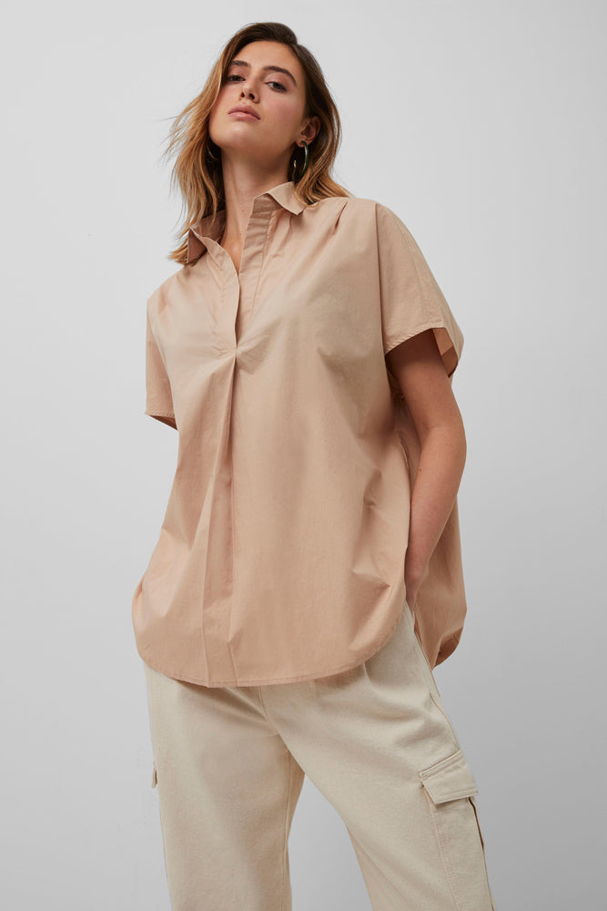 Cele Rhodes Poplin Sleeveless Shirt - Sabbia