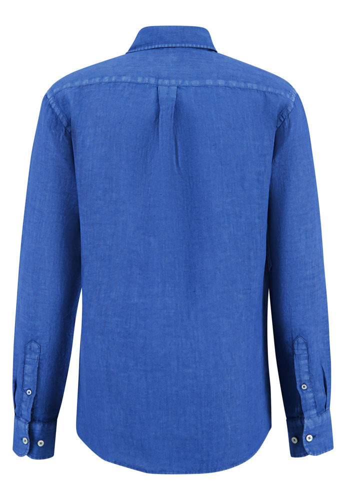 Garment Dyed Linen Shirt - Bright Ocean