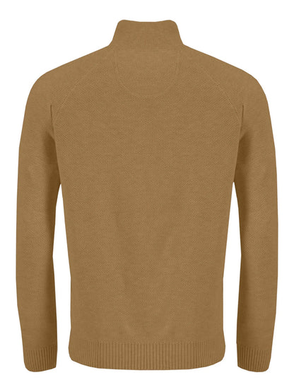 Troyer Zip Structured Knit - Camel