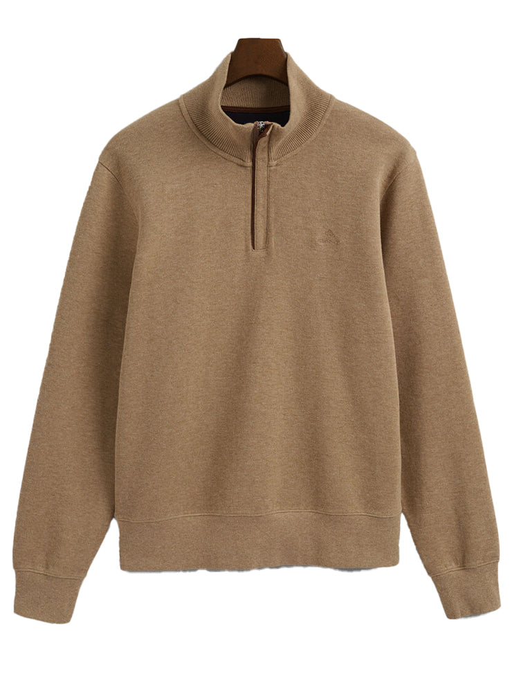 Sacker Rib Half-Zip Sweatshirt - Khaki Melange