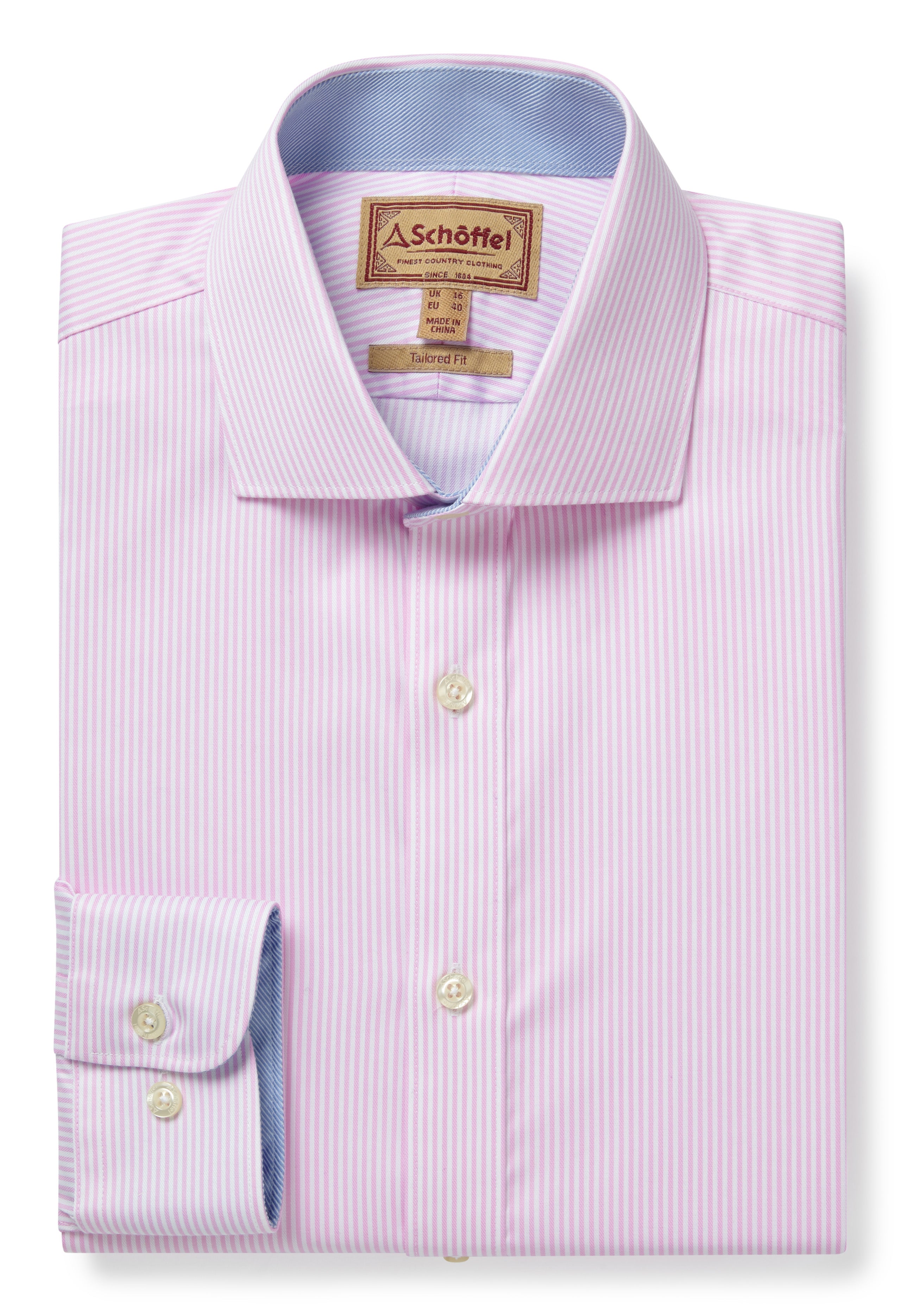 Greenwich Tailored Shirt - Pale Pink Stripe