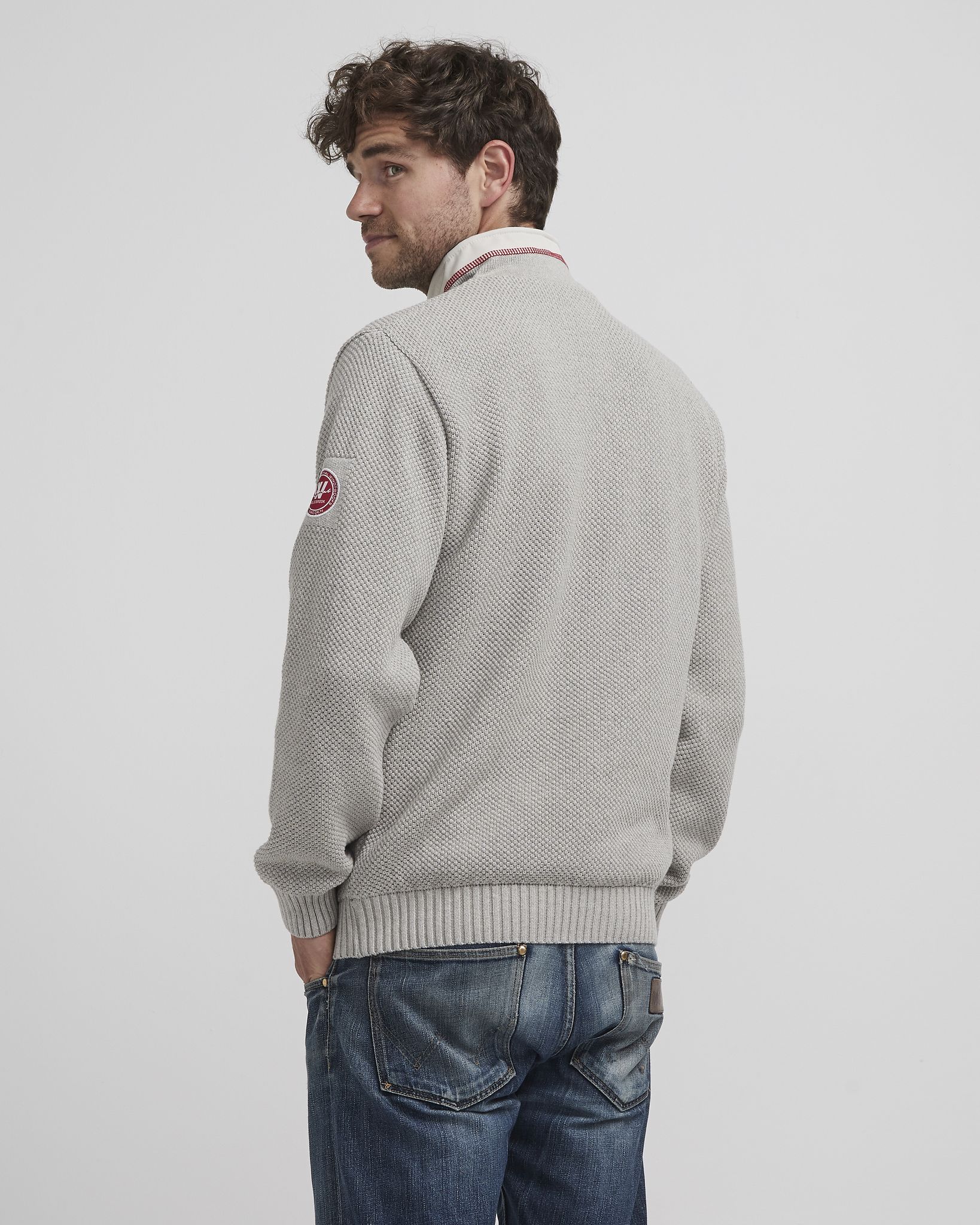 Classic Windproof Sweater - Light Grey Melange
