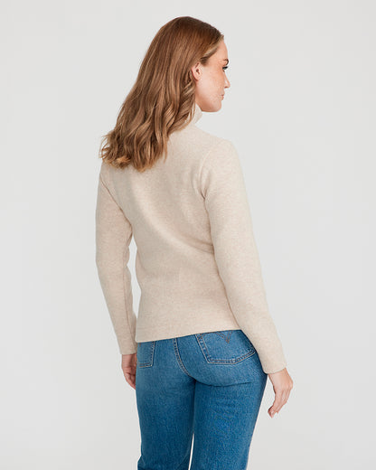 Claire Full Zip Windproof Sweater - Sand