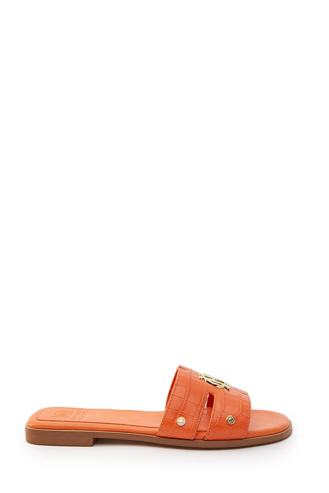 Monogram Slides - Orange Croc