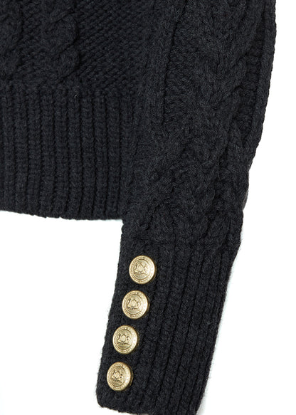 Belgravia Cable Knit - Dark Grey Marl