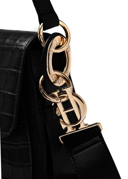Chelsea Saddle Bag - Black Croc