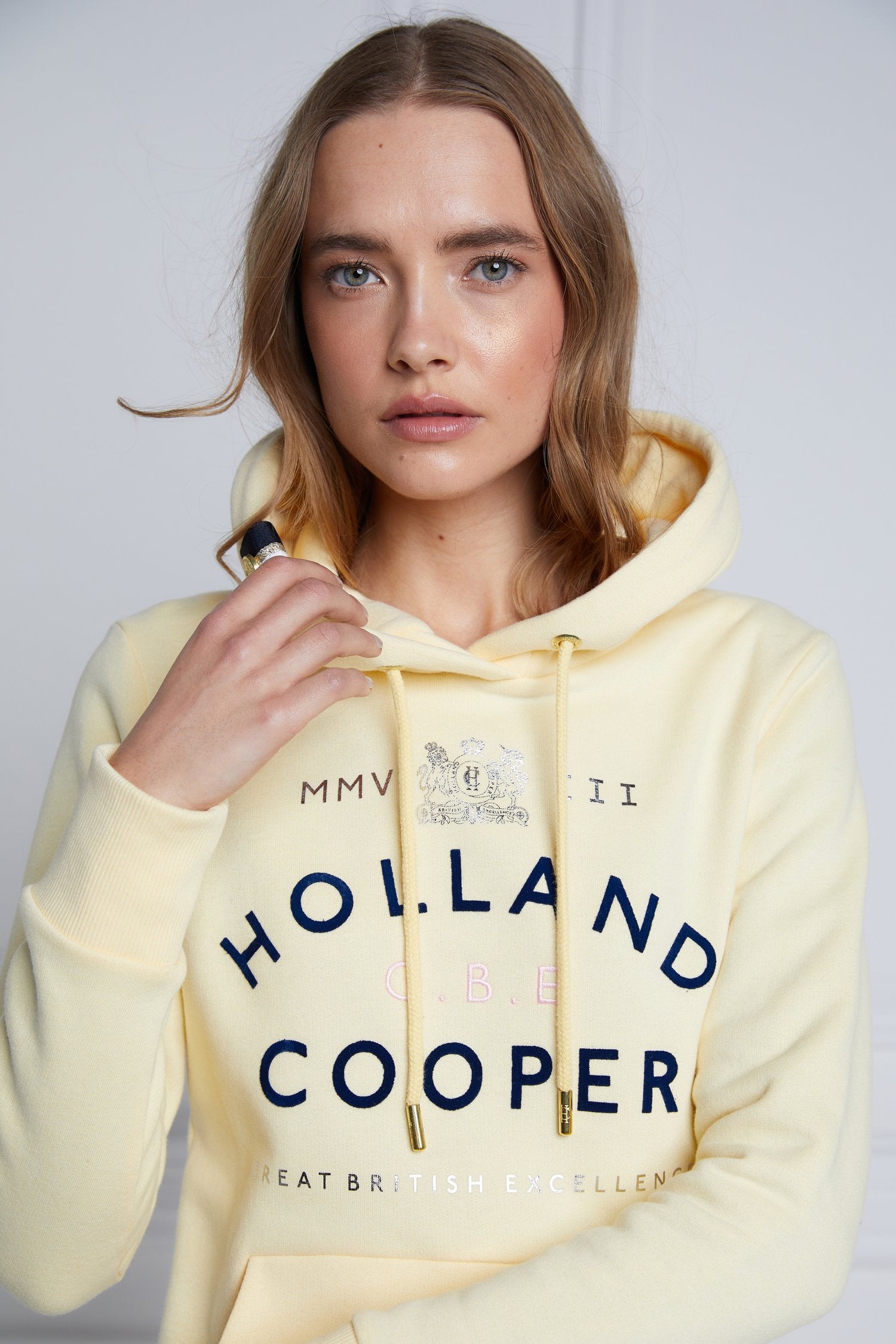 GBE Flock Logo Hoodie - Lemon