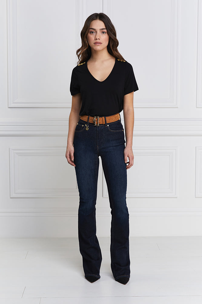 High Rise Flared Jean - Deep Indigo