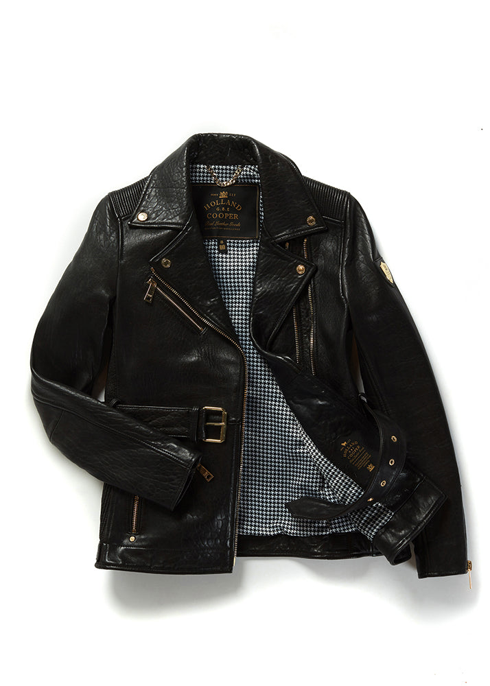 Longline Biker Jacket - Black
