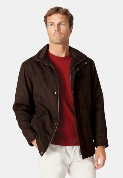 Bedfordshire Suede Casual Jacket - Chocolate