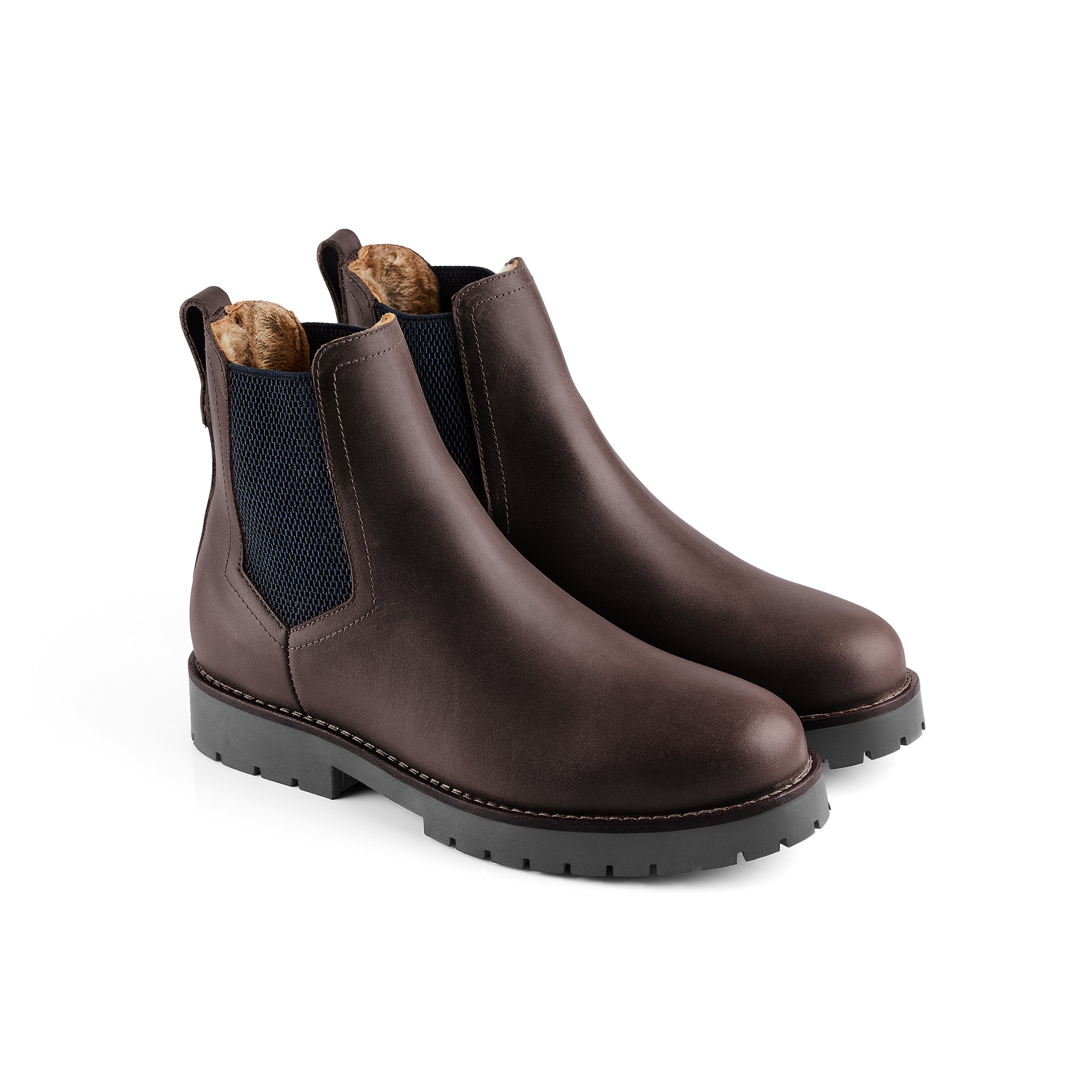 Sheepskin Boudica Boot - Mahogany Leather