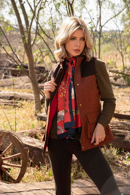 Ava Tweed Waistcoat - Plain Rust