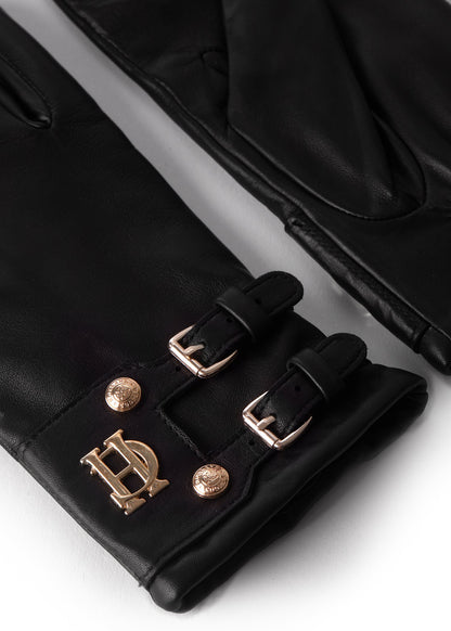 Monogram Leather Gloves - Black